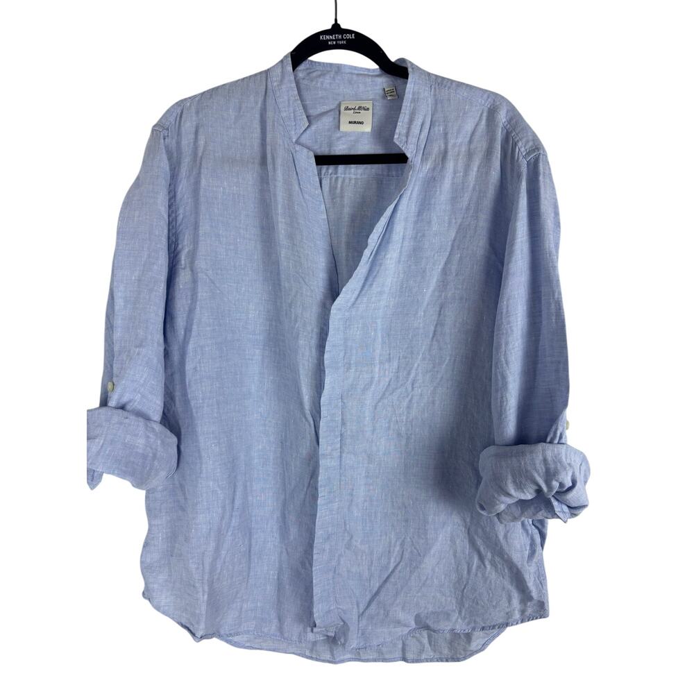 Murano Baird McNutt Linen Men’s XL Light Blue Long Sleeve Shirt Irish Linen